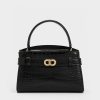 C&K Aubrielle Croc-Effect Top Handle Bag - Black