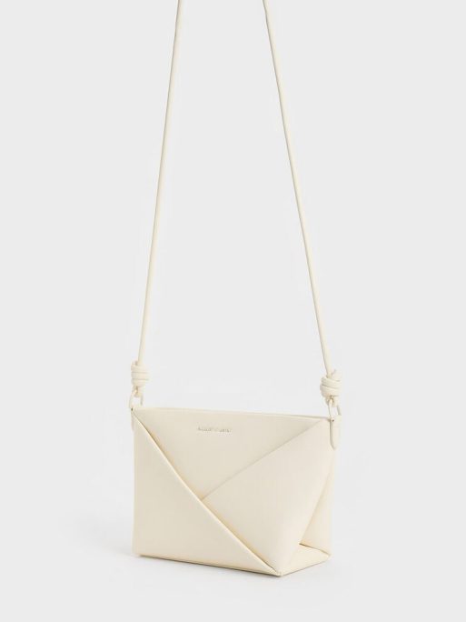 C&K Midori Geometric Crossbody Bag - Cream - Image 3