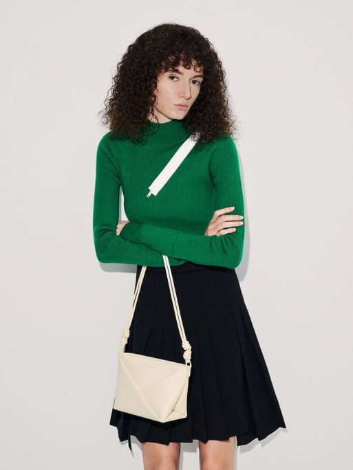 C&K Midori Geometric Crossbody Bag - Cream - Image 4