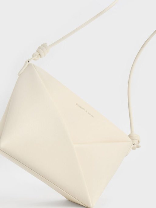 C&K Midori Geometric Crossbody Bag - Cream - Image 5
