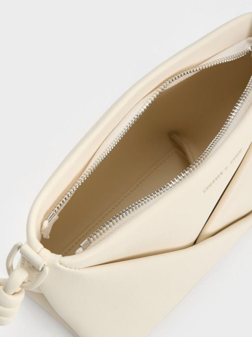 C&K Midori Geometric Crossbody Bag - Cream - Image 7