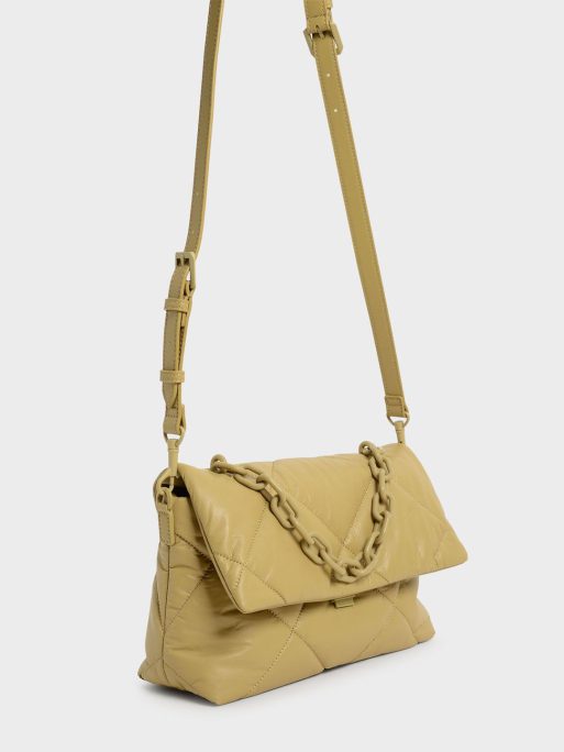 C&K Lin Puffer Chain Shoulder Bag - sand - Image 3
