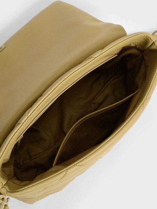C&K Lin Puffer Chain Shoulder Bag - sand - Image 7
