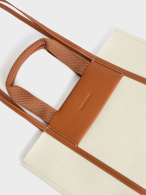 C&K Shalia Canvas Tote Bag - Cognac - Image 5