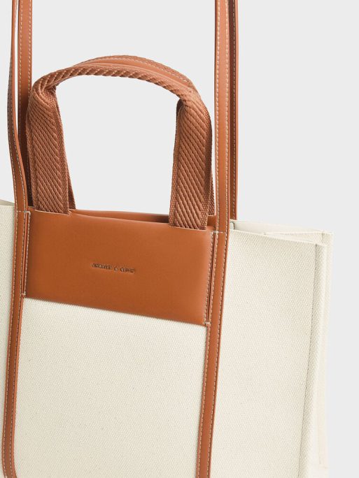 C&K Shalia Canvas Tote Bag - Cognac - Image 6