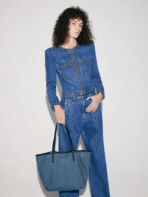 C&K Sianna Denim Tote Bag - Denim Blue - Image 2