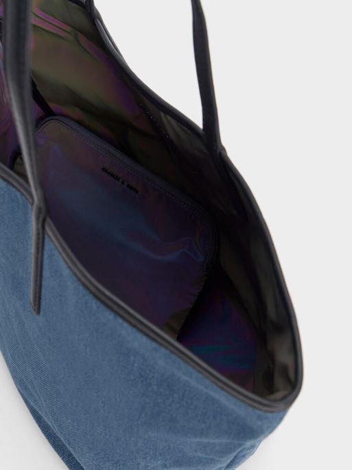 C&K Sianna Denim Tote Bag - Denim Blue - Image 6
