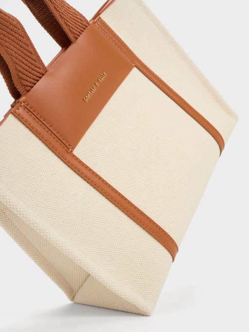 C&K Mini Shalia Canvas Tote Bag - Cognac - Image 5