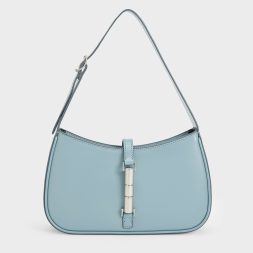 C&K Cesia Metallic Accent Shoulder Bag - Slate Blue