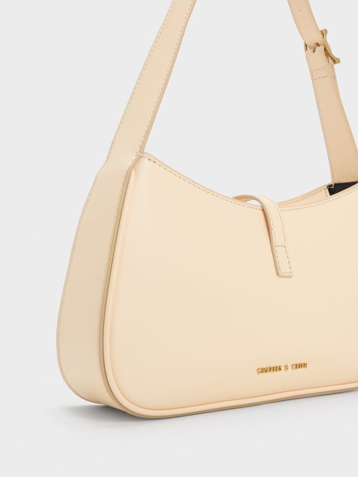 C&K Cesia Metallic Accent Shoulder Bag - Beige - Image 3