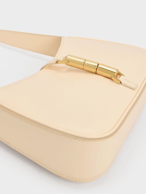 C&K Cesia Metallic Accent Shoulder Bag - Beige - Image 4