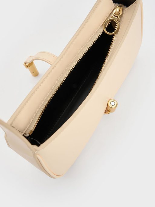 C&K Cesia Metallic Accent Shoulder Bag - Beige - Image 5