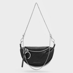 C&K Philomena Half-Moon Crossbody Bag - Noir