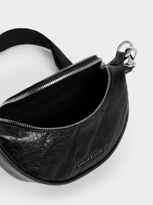 C&K Philomena Half-Moon Crossbody Bag - Noir - Image 6