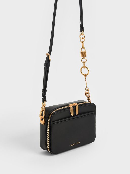 C&K Lock & Key Chain Handle Bag - Black - Image 3