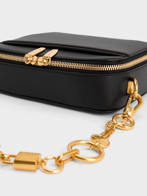 C&K Lock & Key Chain Handle Bag - Black - Image 5