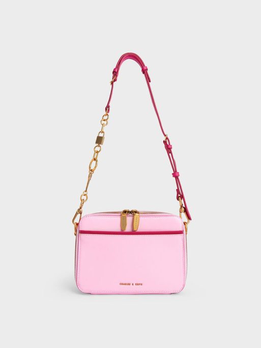 C&K Lock & Key Chain Handle Bag - Pink