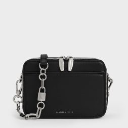 C&K Lock & Key Chain Handle Bag - Noir