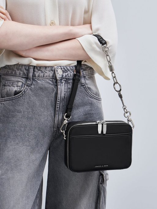 C&K Lock & Key Chain Handle Bag - Noir - Image 2