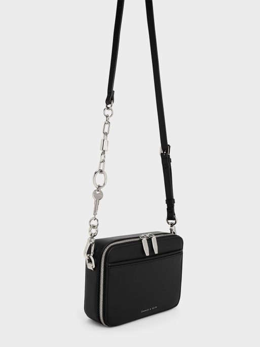 C&K Lock & Key Chain Handle Bag - Noir - Image 3