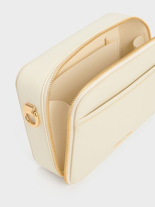 C&K Lock & Key Chain Handle Bag - Cream - Image 7