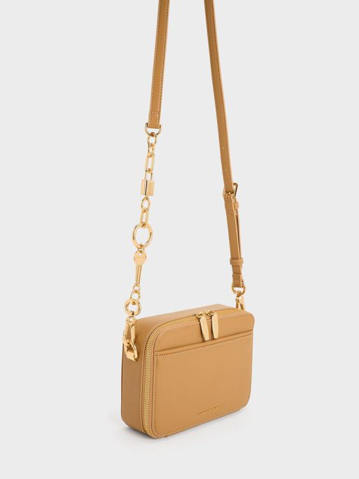 C&K Lock & Key Chain Handle Bag - Camel - Image 3