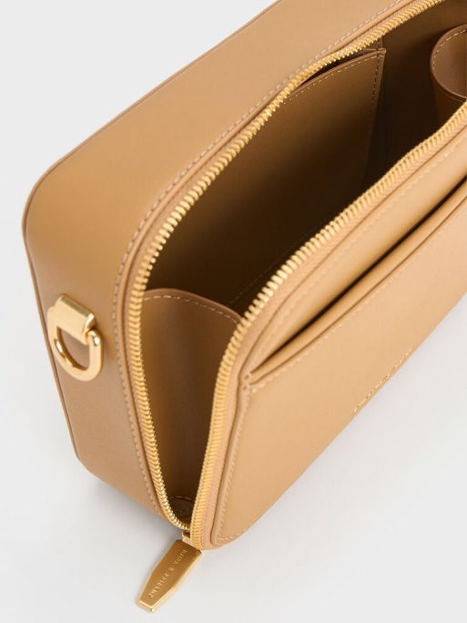 C&K Lock & Key Chain Handle Bag - Camel - Image 8