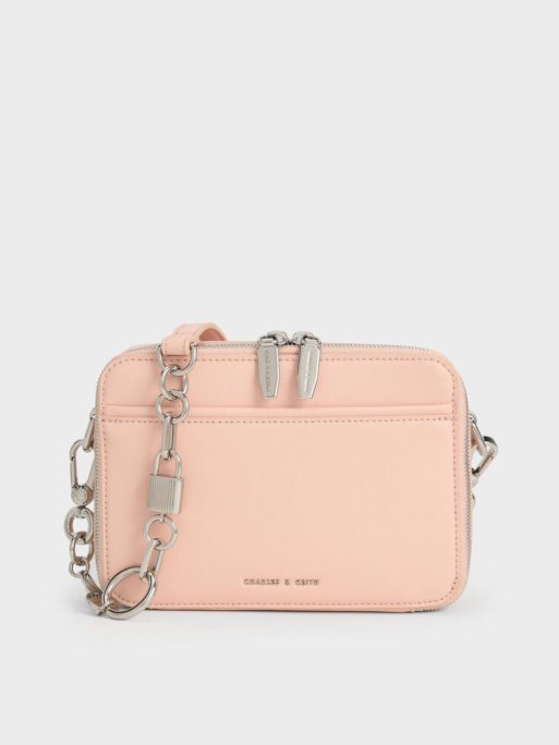 C&K Lock & Key Chain Handle Bag - Pink