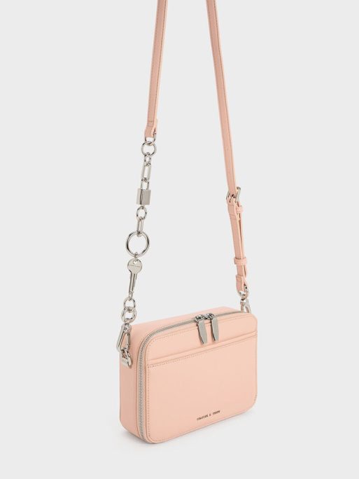 C&K Lock & Key Chain Handle Bag - Pink - Image 2