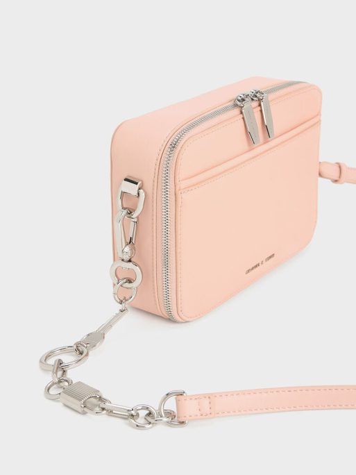 C&K Lock & Key Chain Handle Bag - Pink - Image 3