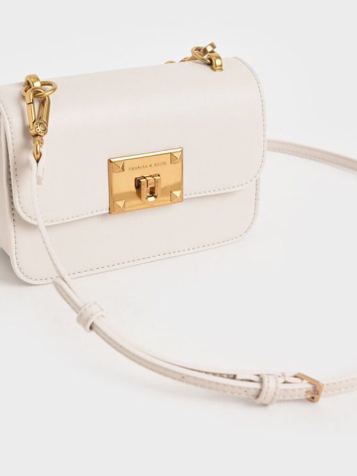 C&K Metallic Turn-Lock Bag - Ivory - Image 5