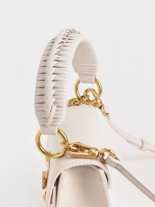 C&K Metallic Turn-Lock Bag - Ivory - Image 7