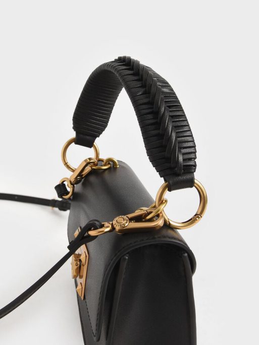 C&K Metallic Turn-Lock Bag - Black - Image 7
