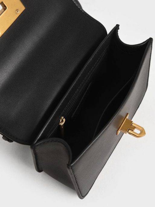 C&K Metallic Turn-Lock Bag - Black - Image 8