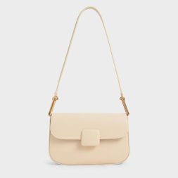 C&K Koa Square Push-Lock Shoulder Bag - Beige