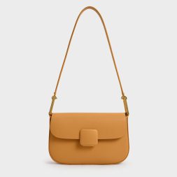 C&K Koa Square Push-Lock Shoulder Bag - Orange