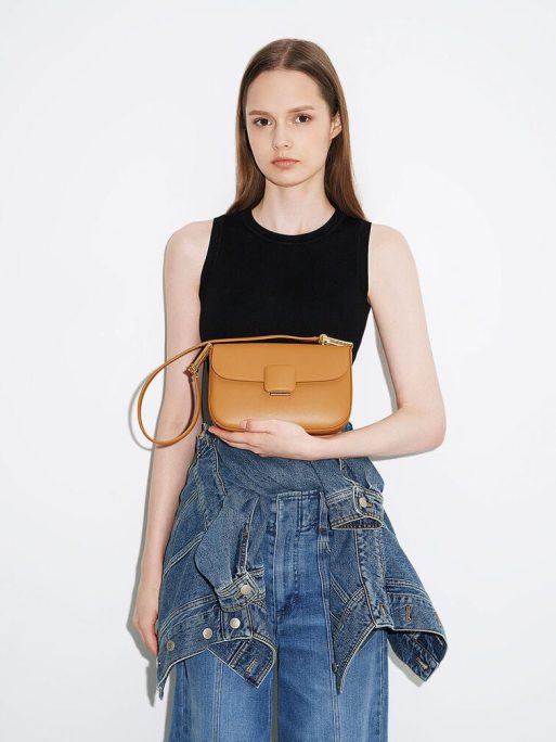 C&K Koa Square Push-Lock Shoulder Bag - Orange - Image 2