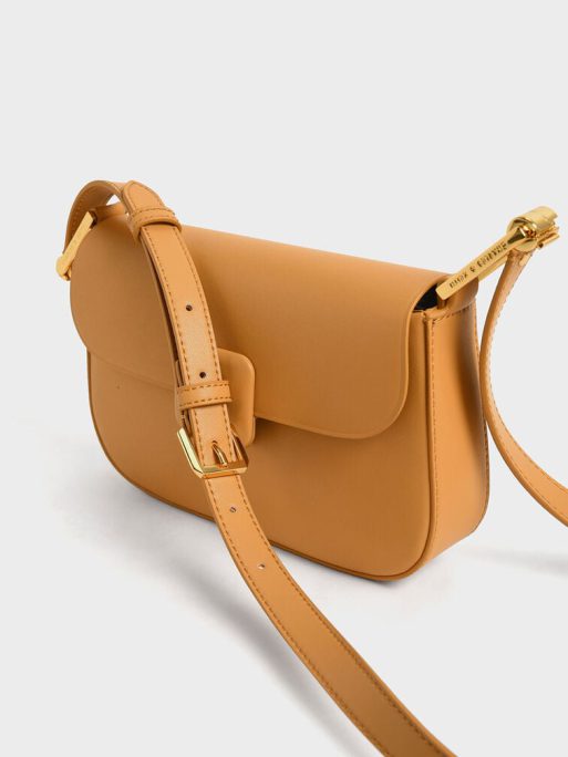 C&K Koa Square Push-Lock Shoulder Bag - Orange - Image 5