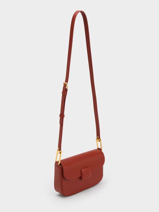 C&K Koa Square Push-Lock Shoulder Bag - Brick - Image 3