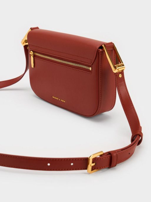 C&K Koa Square Push-Lock Shoulder Bag - Brick - Image 5