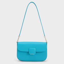 C&K Koa Square Push-Lock Shoulder Bag - Blue