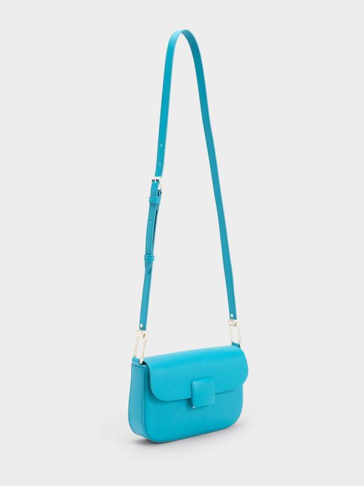 C&K Koa Square Push-Lock Shoulder Bag - Blue - Image 2