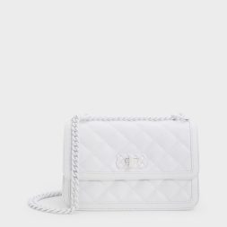 C&K Micaela Quilted Chain Bag - White
