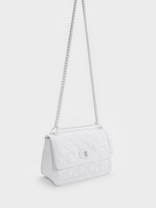 C&K Micaela Quilted Chain Bag - White - Image 3