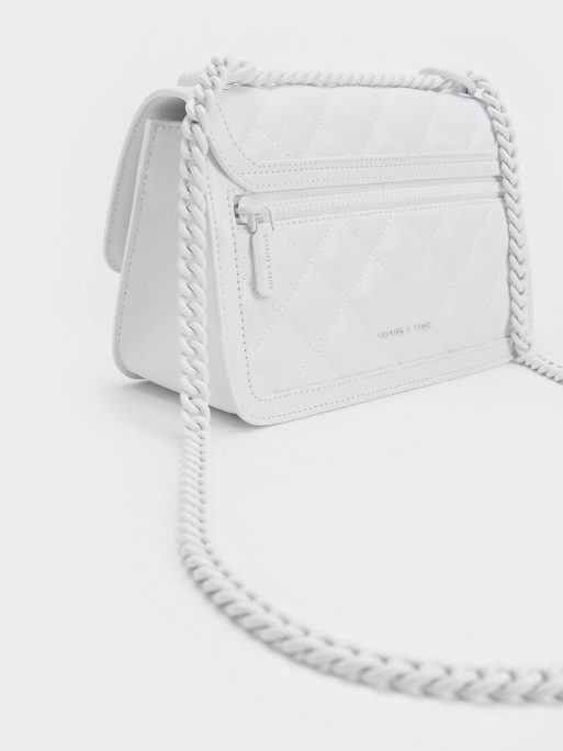 C&K Micaela Quilted Chain Bag - White - Image 6