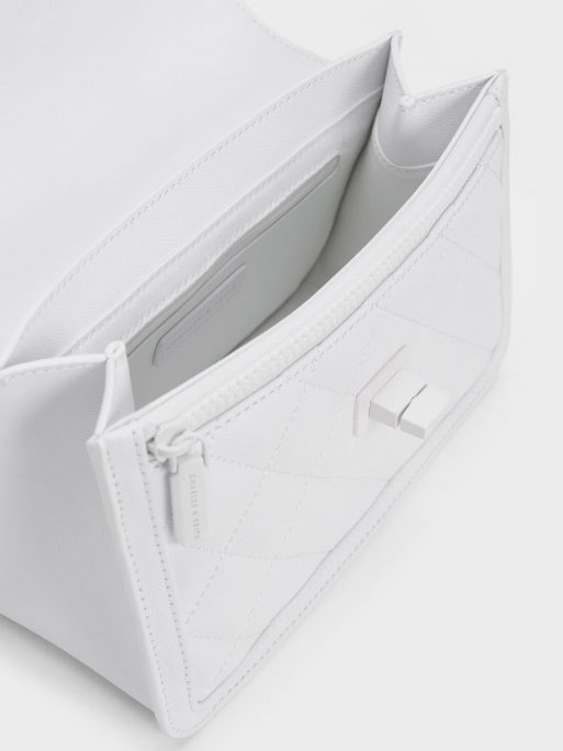 C&K Micaela Quilted Chain Bag - White - Image 7