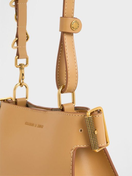 C&K Mini Lexie Side-Buckle Trapeze Bag - Sand - Image 3