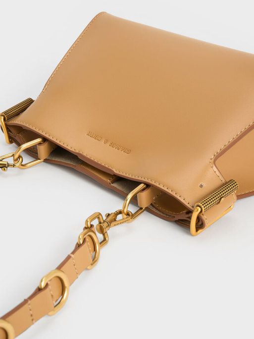 C&K Mini Lexie Side-Buckle Trapeze Bag - Sand - Image 4