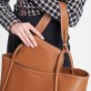C&K Tubular Slouchy Tote Bag - Cognac - Image 2