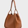 C&K Tubular Slouchy Tote Bag - Cognac - Image 3